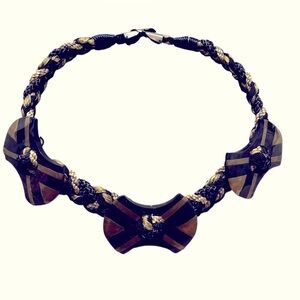 80s Black and Gold Braided Belt